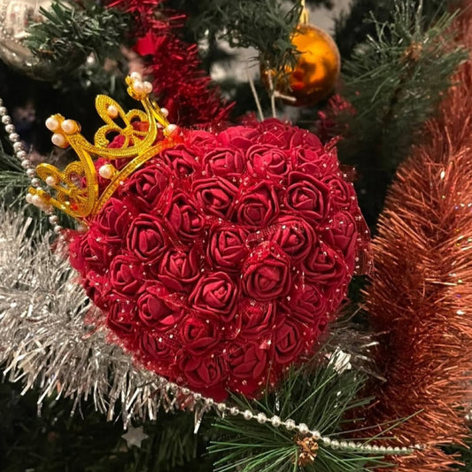 👑❤️ Cœur décoratif avec couronne – 10 cm –❤️👑