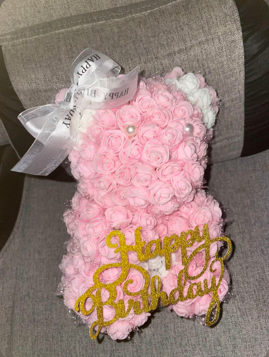 🧸🌸 Ours en fleurs personnalisé – 15 à 20 cm – 22€ 🌸🧸